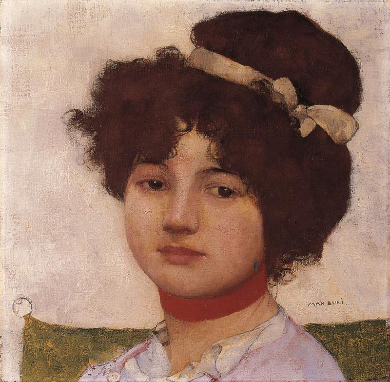 Max Buri Kopf eines jungen Madchens mit Hals-und Haarband oil painting image